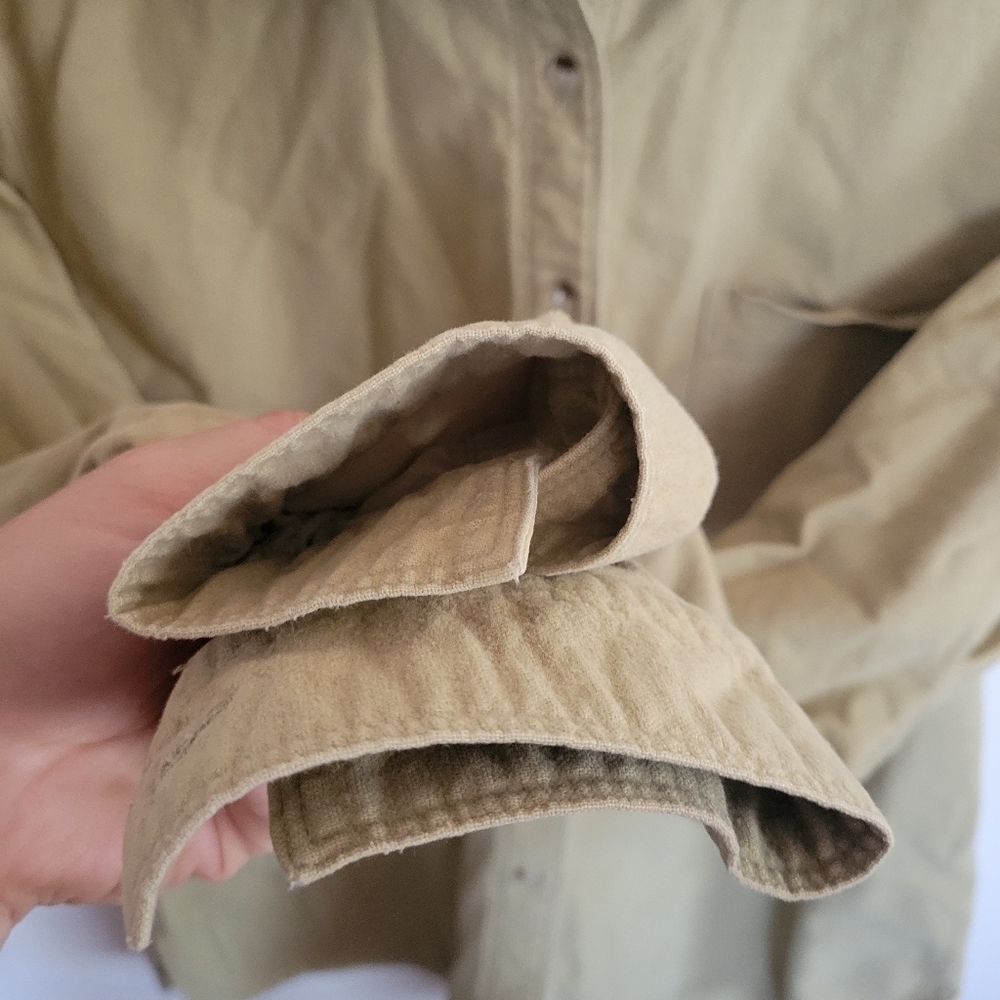 Allegheny Trail Long Sleeve Button Down Cotton Flannel Tan Olive XL Extra Large - Picture 5 of 7